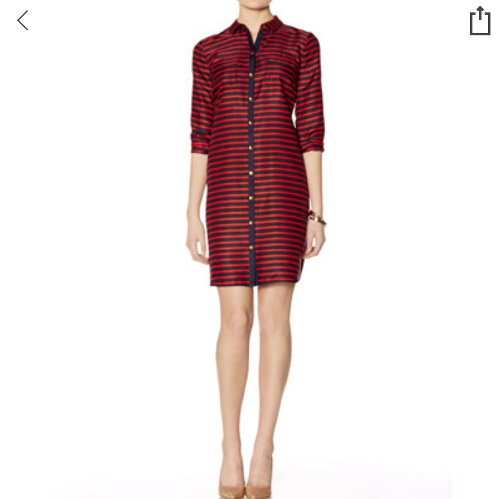 The Limited Red & Navy shirtdress (like new))